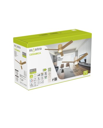 CERAMICA M * PLAFÓN / VENTILADOR - CERÁMICA BLANCA + MADERA